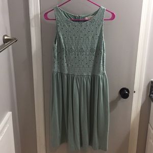 Green embroidered sundress